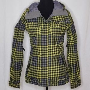 Burton Women's Insulated Hooded Winter Snow Plaid Credence Jacket - Size XS